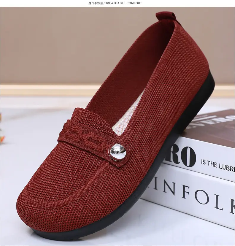 Old Beijing cloth shoes women's single-layer shoes fly woven surface comfortable breathable leap month mother shoes soft soled non-slip middle-aged and elderly milk shoes — feature 28