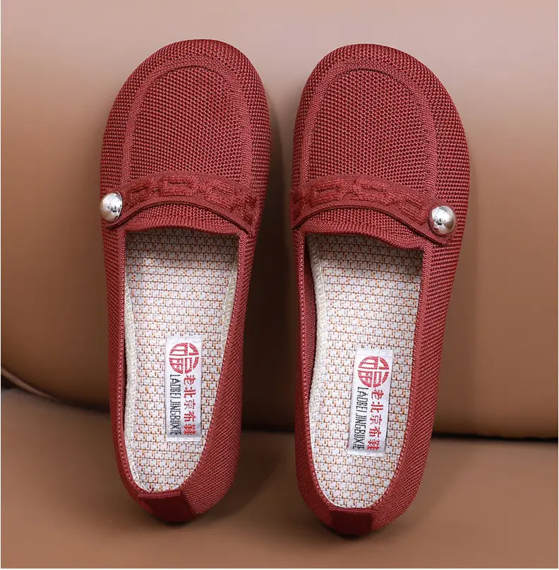 Old Beijing cloth shoes women's single-layer shoes fly woven surface comfortable breathable leap month mother shoes soft soled non-slip middle-aged and elderly milk shoes — feature 31