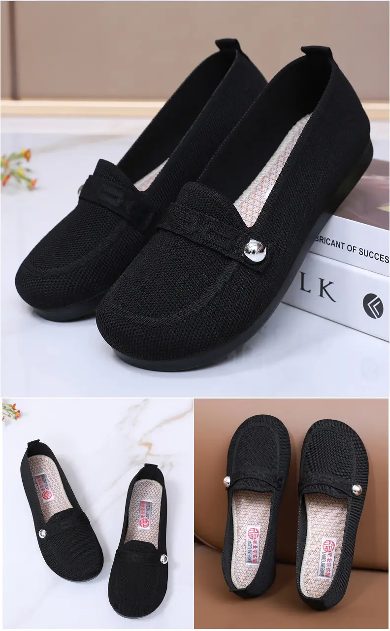 Old Beijing cloth shoes women's single-layer shoes fly woven surface comfortable breathable leap month mother shoes soft soled non-slip middle-aged and elderly milk shoes — feature 33