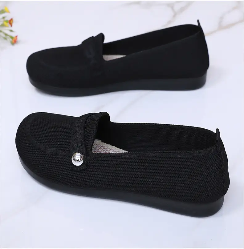Old Beijing cloth shoes women's single-layer shoes fly woven surface comfortable breathable leap month mother shoes soft soled non-slip middle-aged and elderly milk shoes — feature 35