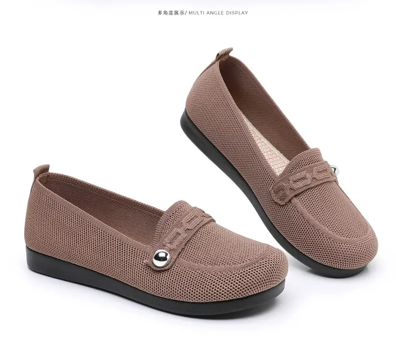 Old Beijing cloth shoes women's single-layer shoes fly woven surface comfortable breathable leap month mother shoes soft soled non-slip middle-aged and elderly milk shoes — feature 38