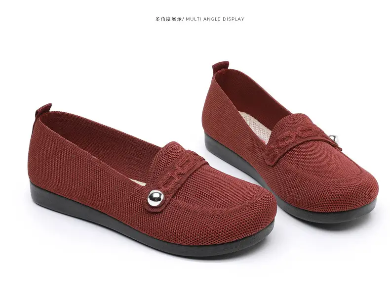 Old Beijing cloth shoes women's single-layer shoes fly woven surface comfortable breathable leap month mother shoes soft soled non-slip middle-aged and elderly milk shoes — feature 43