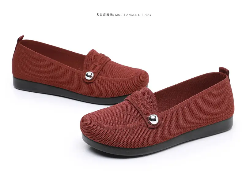 Old Beijing cloth shoes women's single-layer shoes fly woven surface comfortable breathable leap month mother shoes soft soled non-slip middle-aged and elderly milk shoes — feature 44