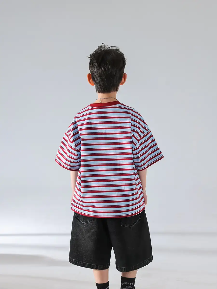 Boys Striped Short Sleeve Sports Shorts Set 2026 — feature 19