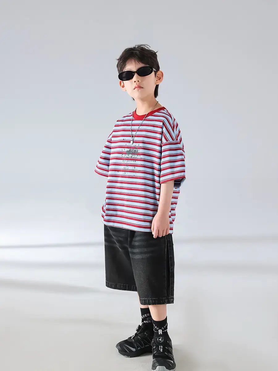 Boys Striped Short Sleeve Sports Shorts Set 2026 — feature 20
