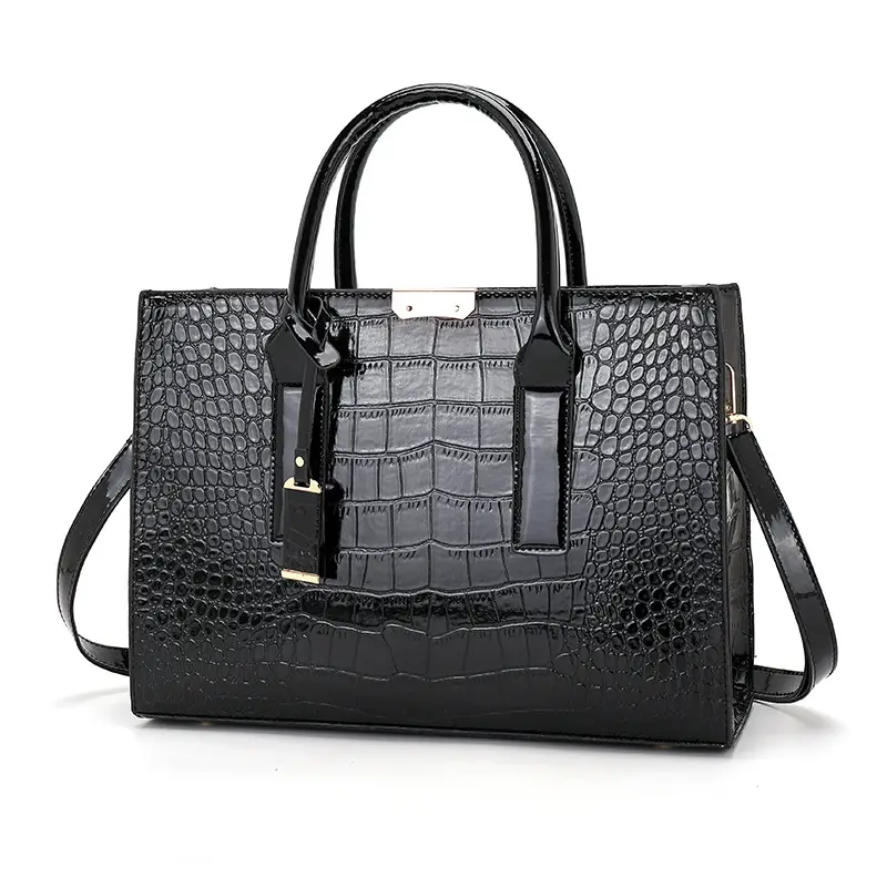 Women Crocodile Pattern Tote Bag Red 2025 - Image 6