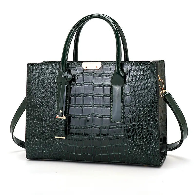 Women Crocodile Pattern Tote Bag Red 2025 - Image 8