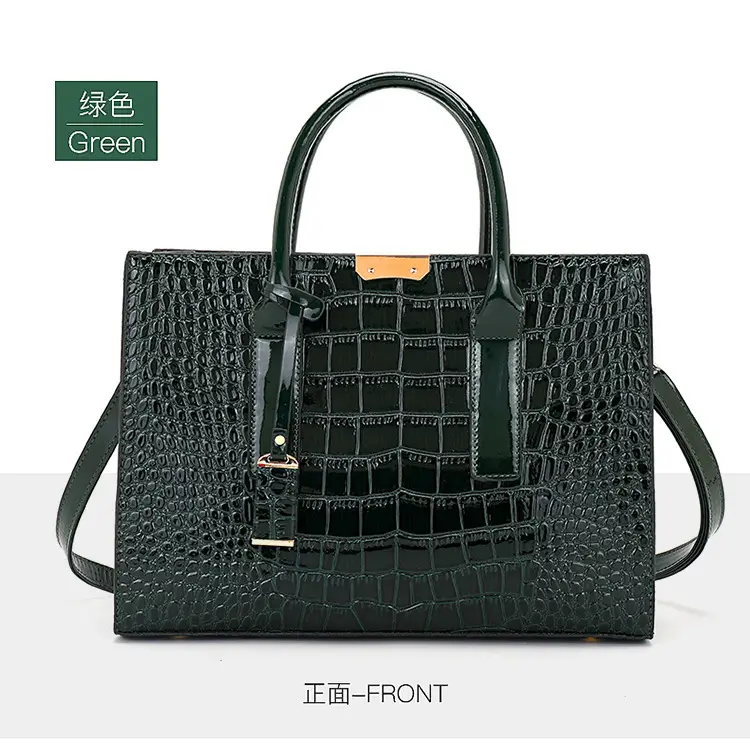 Women Crocodile Pattern Tote Bag Red 2025 — feature 24