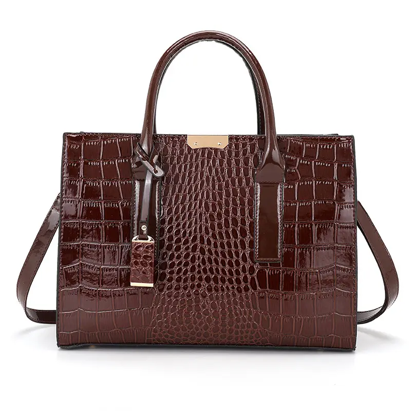Women Crocodile Pattern Tote Bag Red 2025 - Image 3