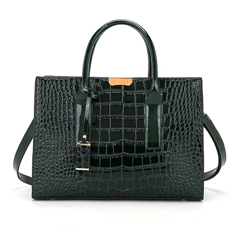 Women Crocodile Pattern Tote Bag Red 2025 - Image 4