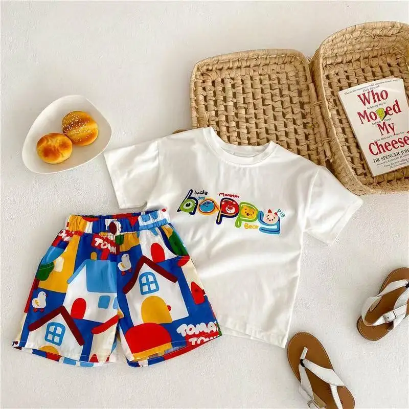 Children White Korean T-shirt Casual Loose Crewneck - Image 2