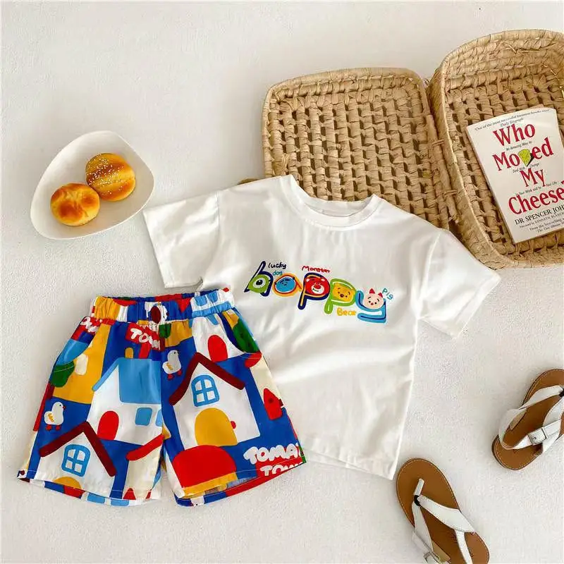 Children White Korean T-shirt Casual Loose Crewneck — feature 5