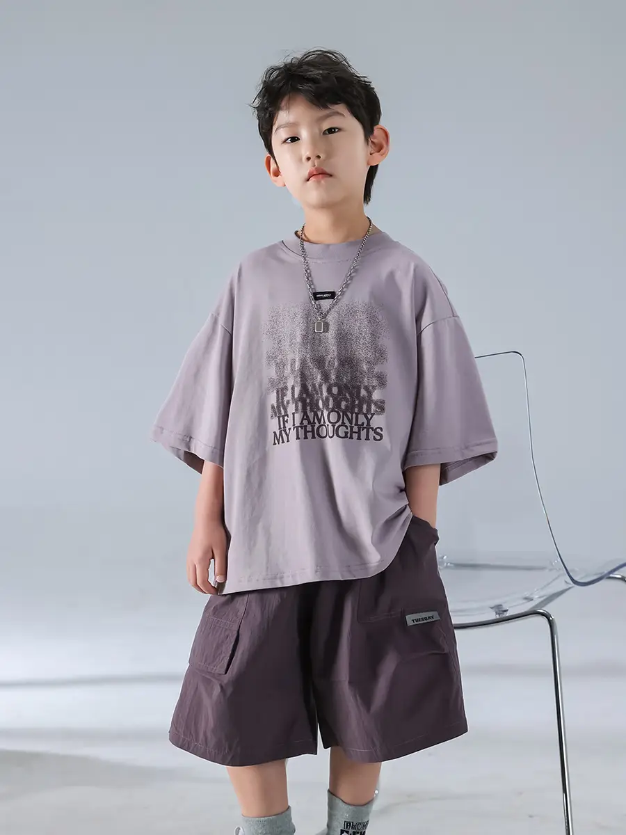 Boys Short Sleeve T-Shirt Shorts Set Purple 2026 — feature 16