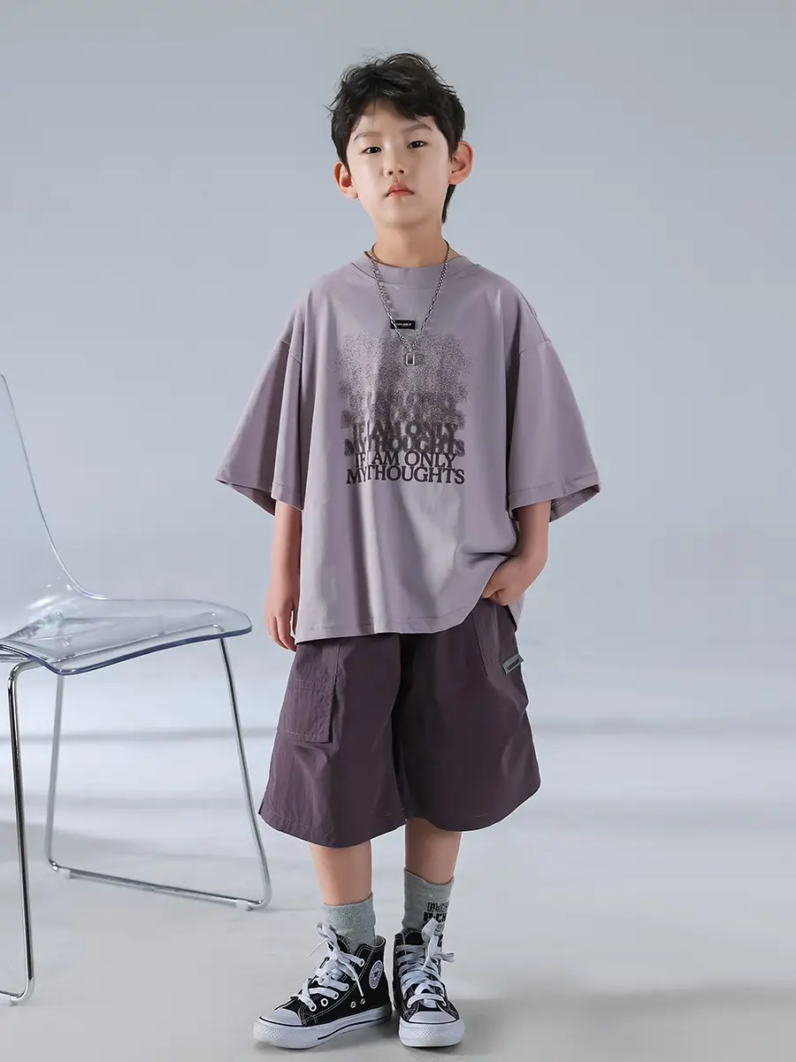 Boys Short Sleeve T-Shirt Shorts Set Purple 2026 — feature 18