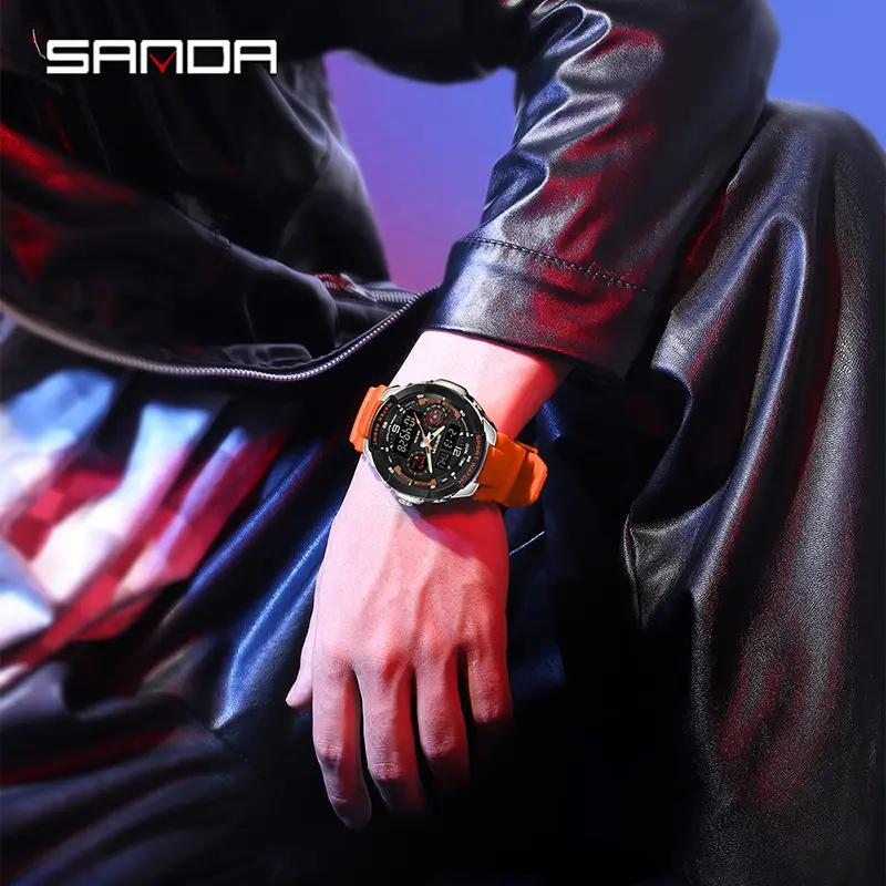 Sanda Waterproof Electronic Watch for Men Multi Color - Image 8