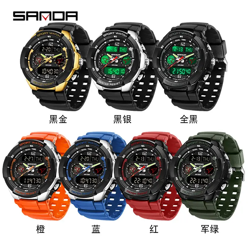 Sanda Waterproof Electronic Watch for Men Multi Color - Image 10