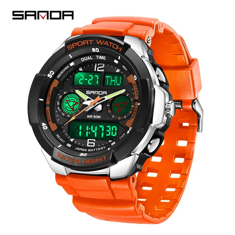Sanda Waterproof Electronic Watch for Men Multi Color - Image 11