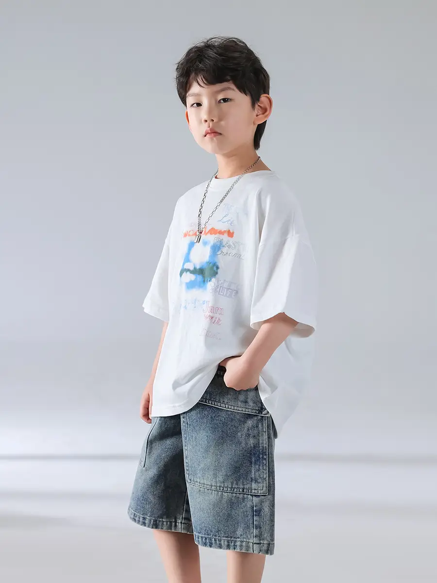 Boys Summer T-Shirt Shorts Set Korean Kids 2025 - Image 5