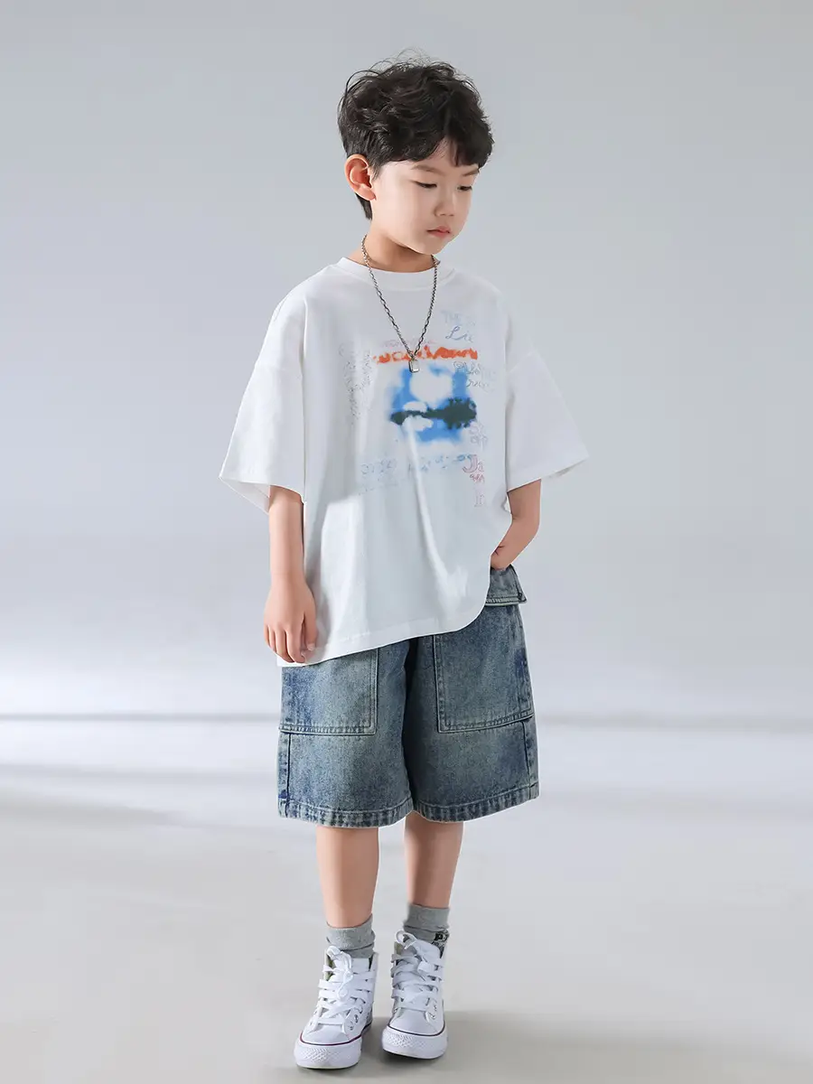 Boys Summer T-Shirt Shorts Set Korean Kids 2025 - Image 6