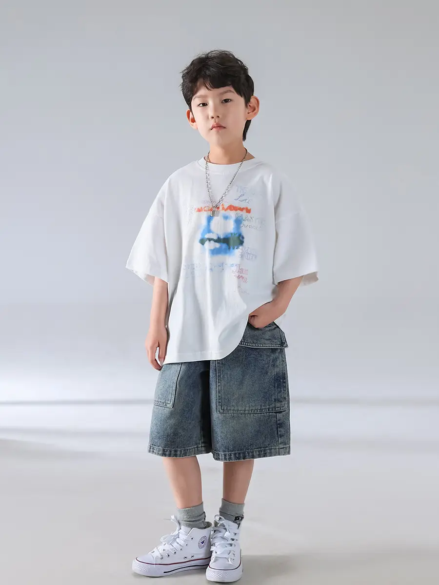 Boys Summer T-Shirt Shorts Set Korean Kids 2025 — feature 17
