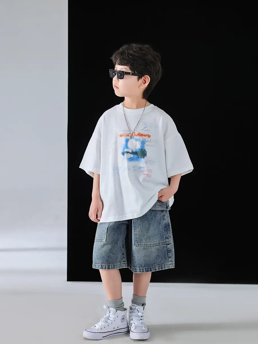 Boys Summer T-Shirt Shorts Set Korean Kids 2025 — feature 21
