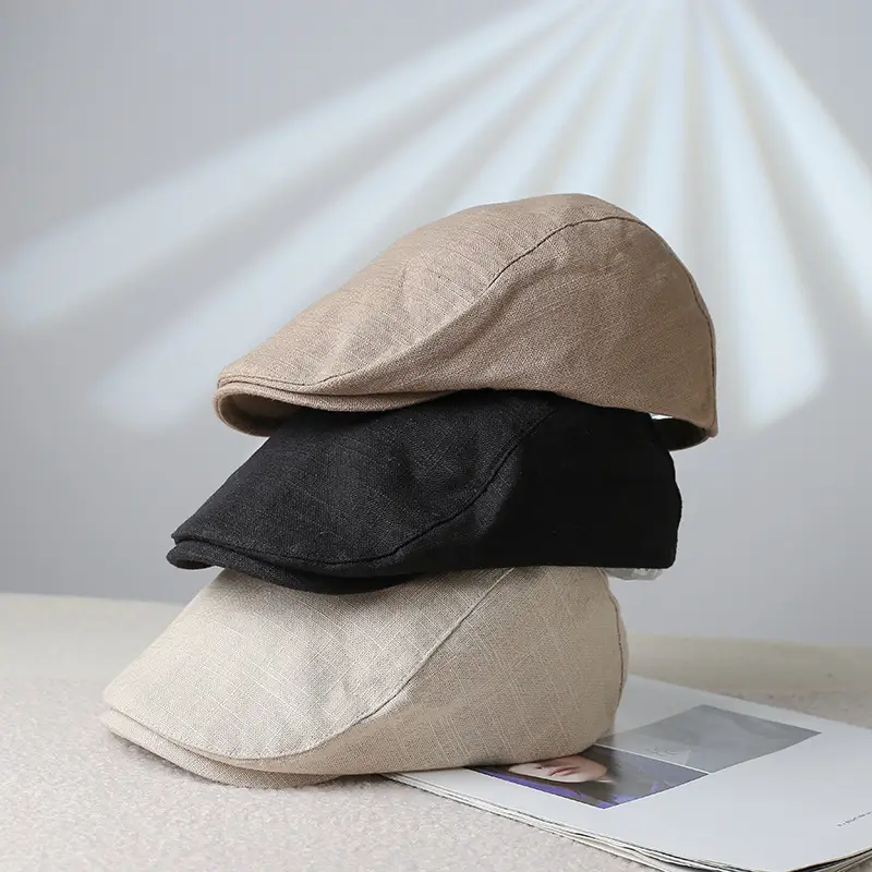 British Style Vintage Newsboy Cap for Men Women Black