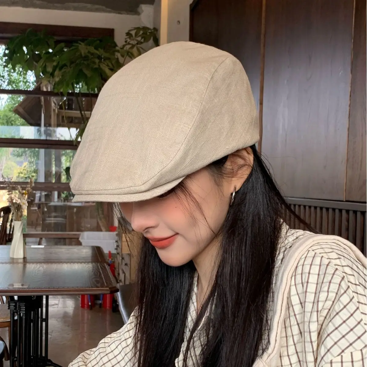 British Style Vintage Newsboy Cap for Men Women Black