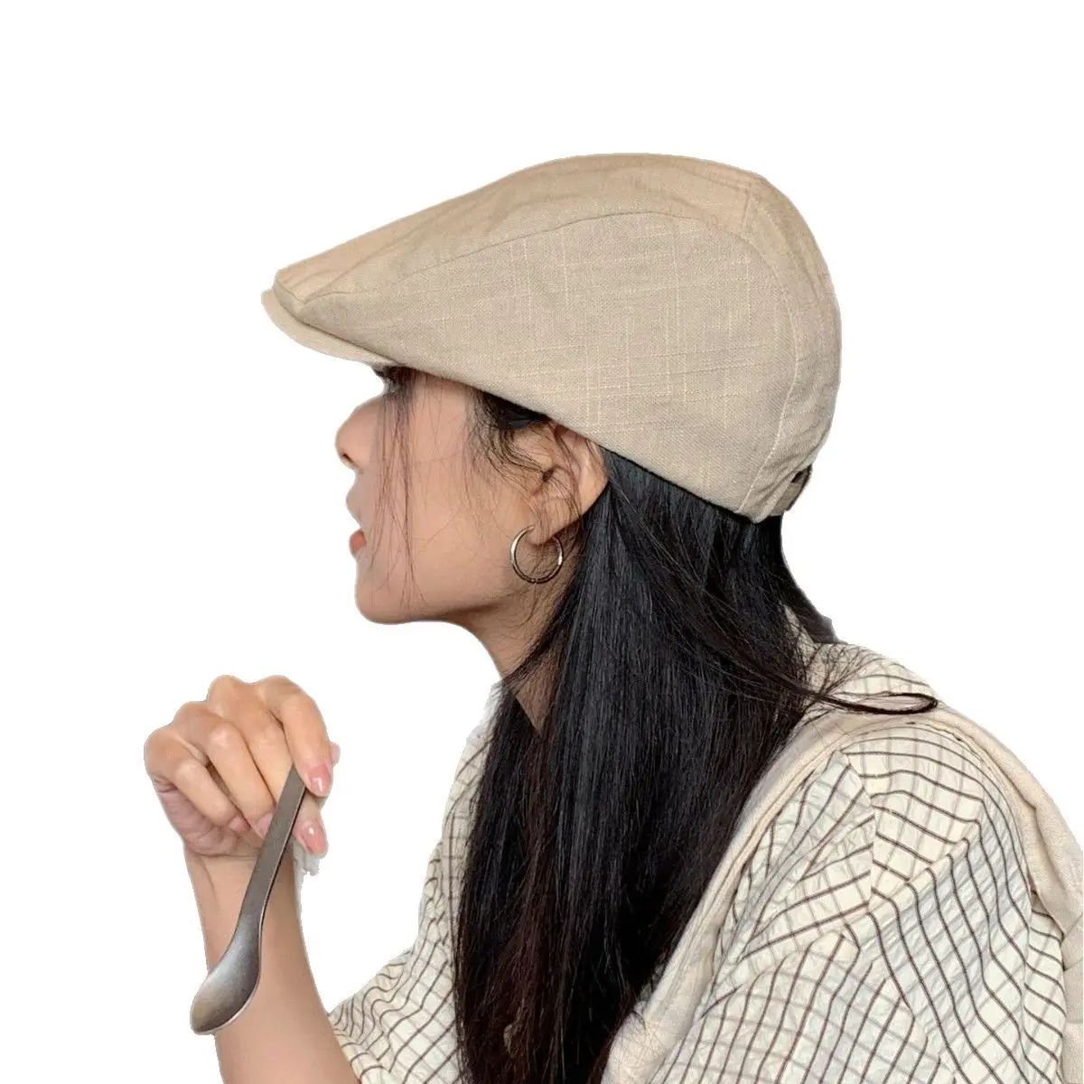 British Style Vintage Newsboy Cap for Men Women Black
