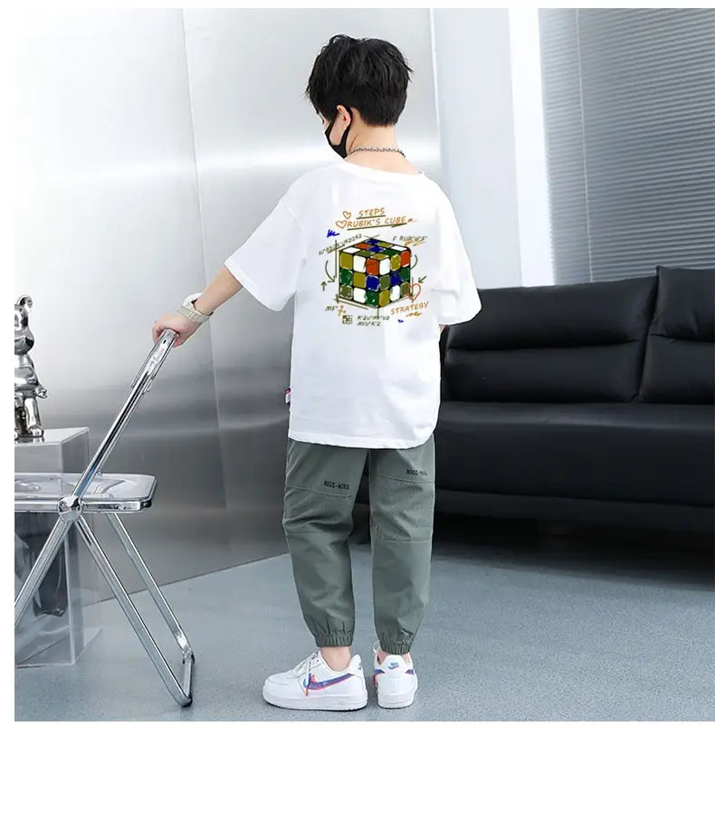 Boys T-Shirt Grey Blue Page Up Summer Wear — feature 34