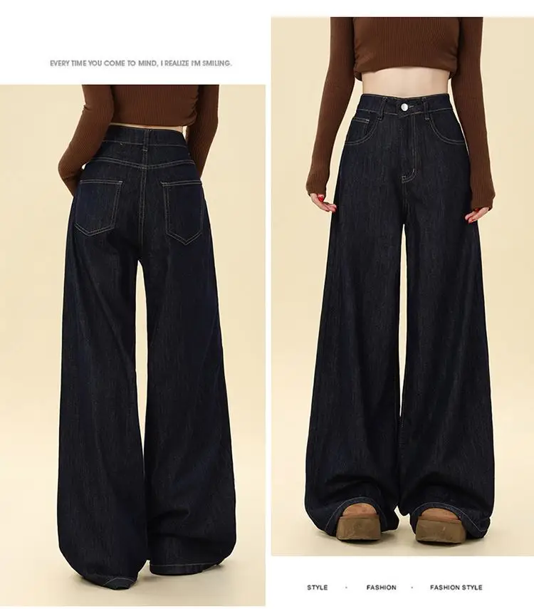 Dark Blue Hip-Covering Wide Leg Jeans 2025 — feature 14