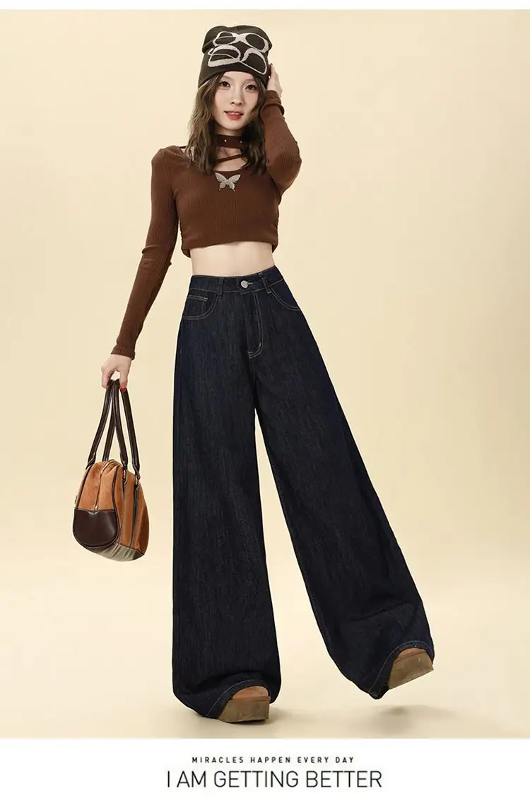 Dark Blue Hip-Covering Wide Leg Jeans 2025 — feature 15