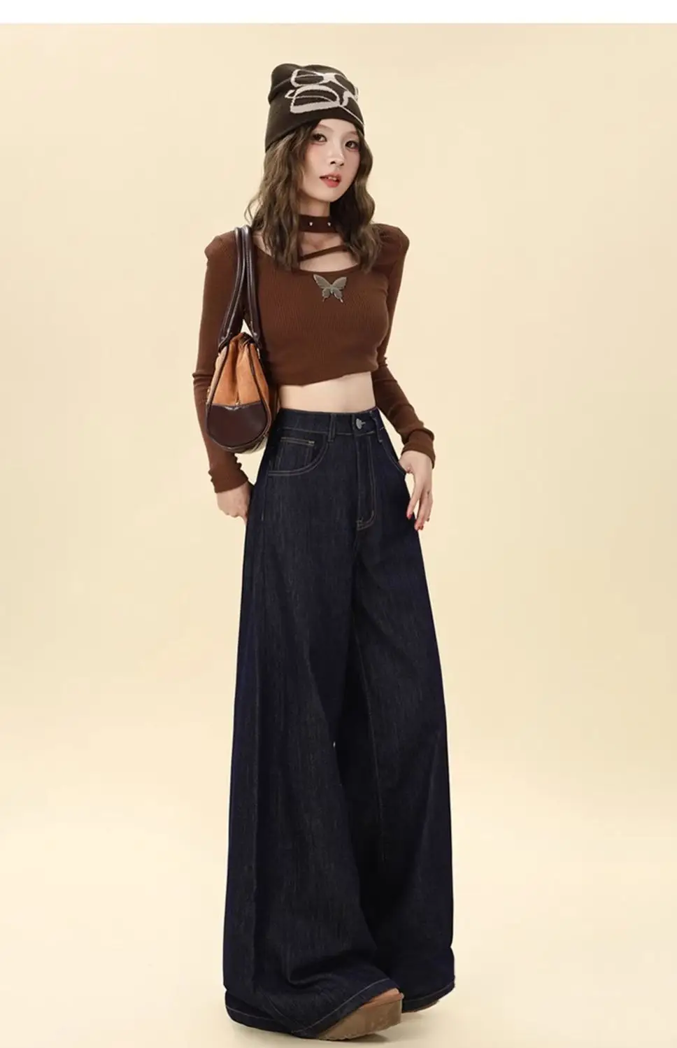 Dark Blue Hip-Covering Wide Leg Jeans 2025 — feature 18