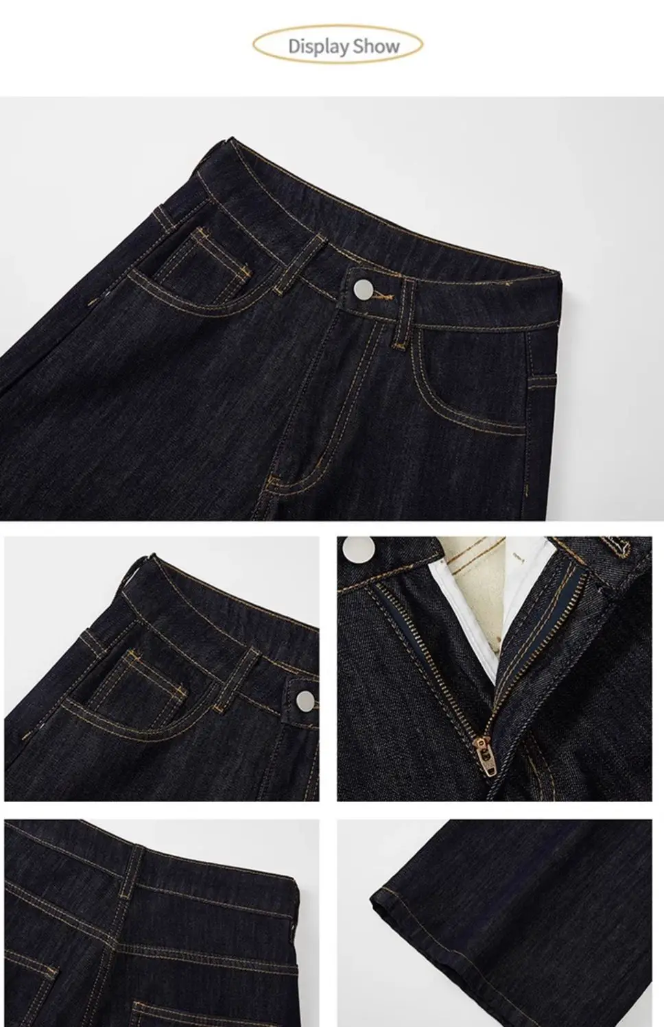 Dark Blue Hip-Covering Wide Leg Jeans 2025 — feature 9