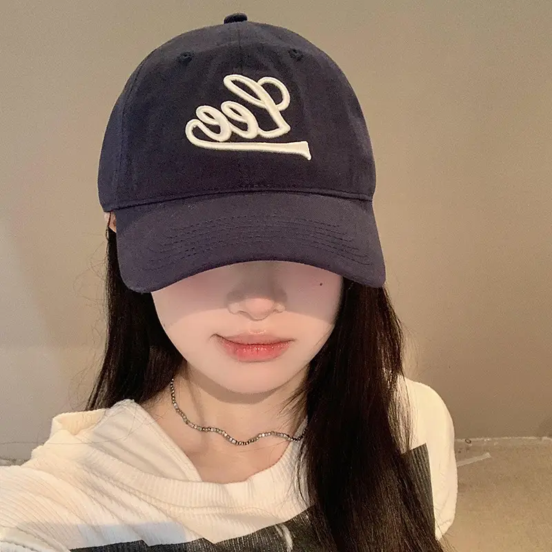 Korean Letter Embroidered Women's Cap 2025 Spring