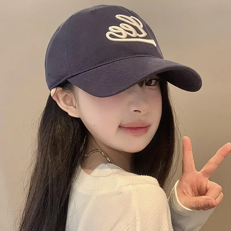 Korean Letter Embroidered Women's Cap 2025 Spring