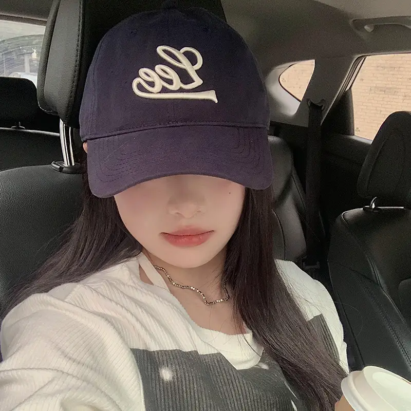 Korean Letter Embroidered Women's Cap 2025 Spring