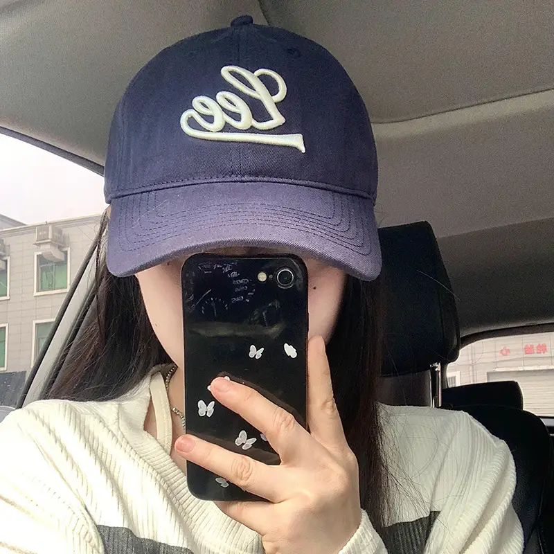 Korean Letter Embroidered Women's Cap 2025 Spring