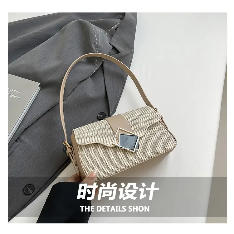 Women's New Arrival Shoulder Bag Textured Beige Black — feature 3