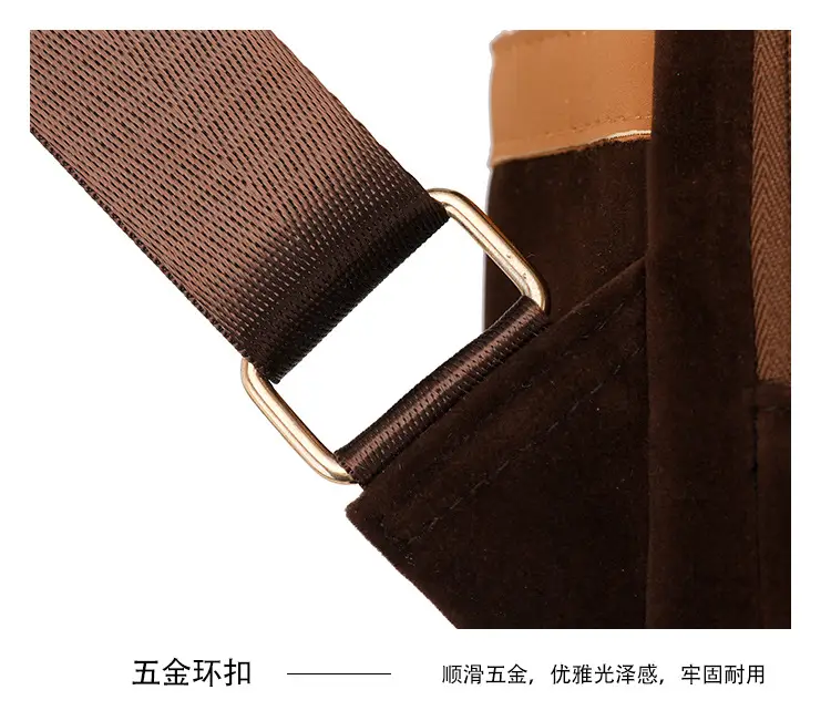 Women's Black Tan Zipper Shoulder Backpack with Tassel — feature 31