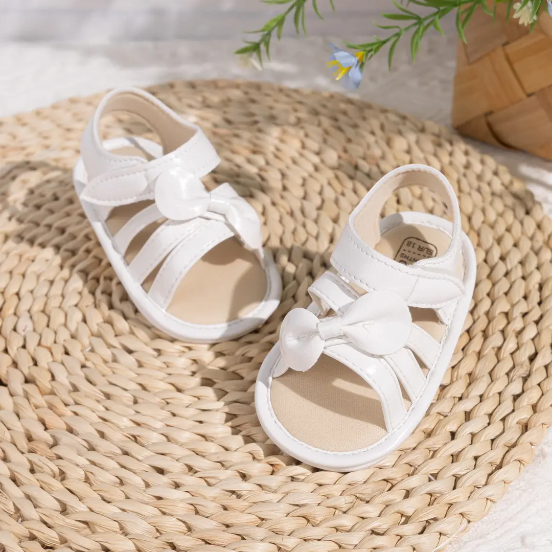 Amazon Baby Girl 2025 Summer Roman Sandals Bow Baby Solid Toddler Shoes Baby Shoes - Image 6