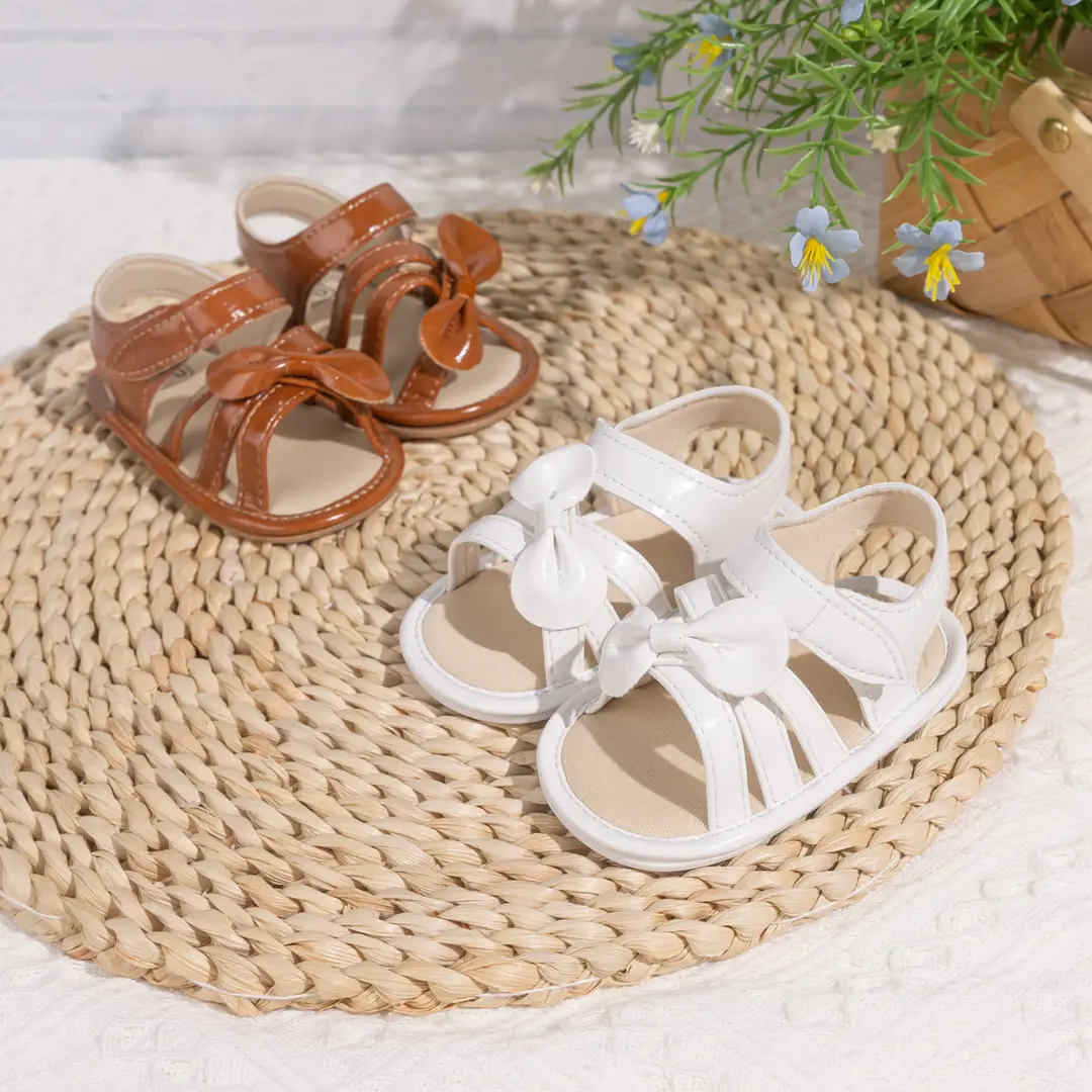 Amazon Baby Girl 2025 Summer Roman Sandals Bow Baby Solid Toddler Shoes Baby Shoes — feature 4