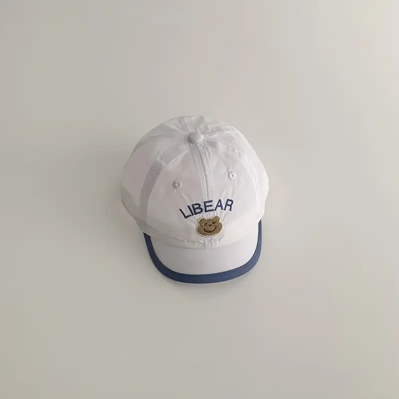 Kids Beanie Cap with Bear Design, Beige, Spring Autumn 2025