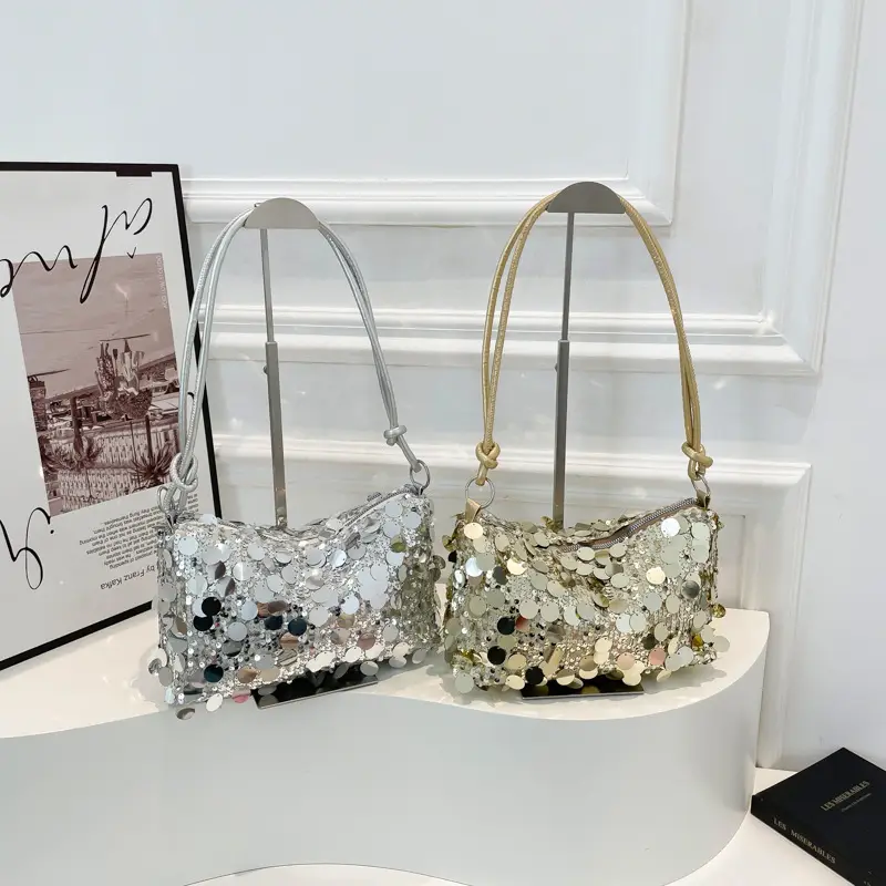 2025 New New Niche Shoulder Handbag Women's Bag Trendy Sequin Personalized Fashion Women's Bag Underarm Bag - Image 6