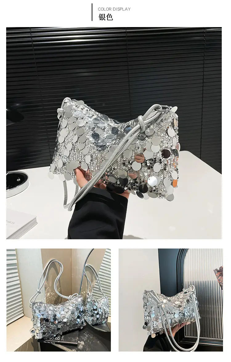 2025 New New Niche Shoulder Handbag Women's Bag Trendy Sequin Personalized Fashion Women's Bag Underarm Bag — feature 11