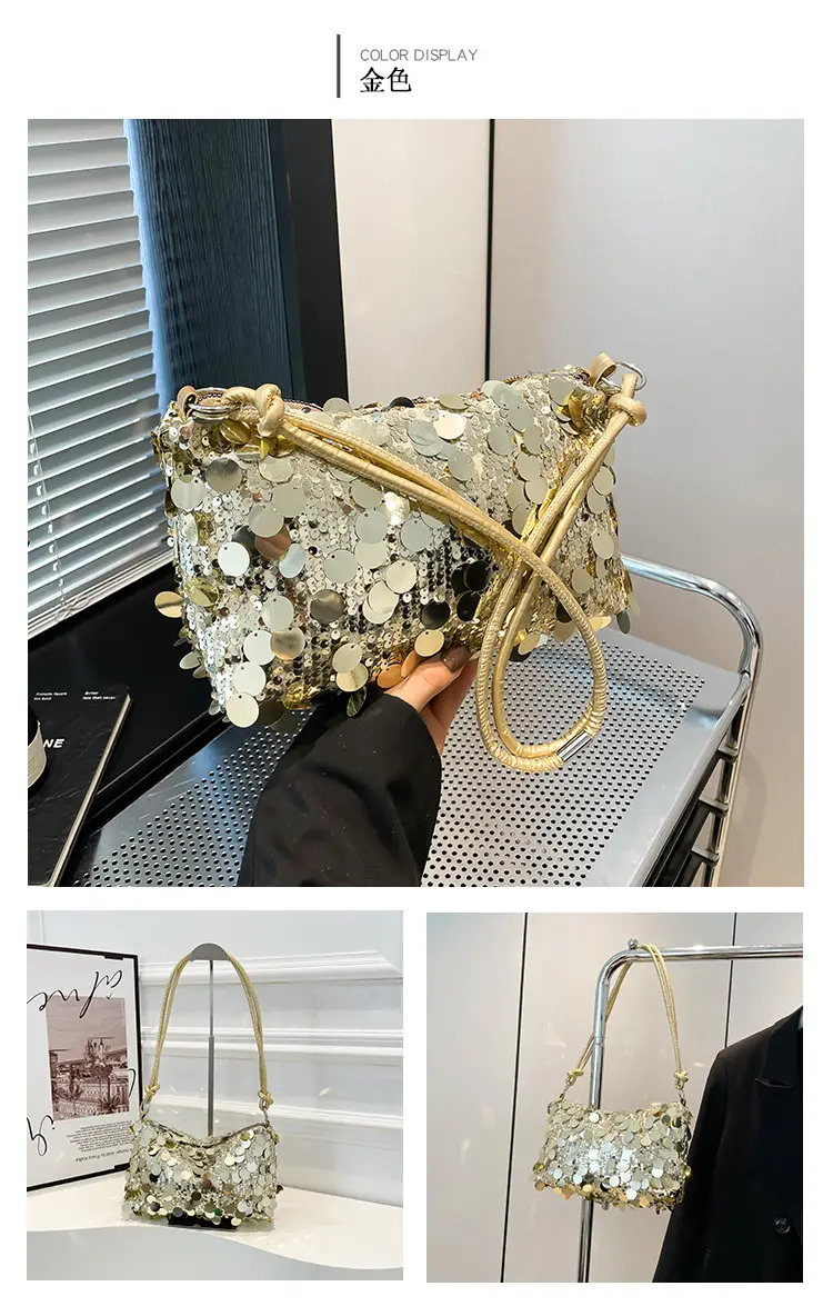 2025 New New Niche Shoulder Handbag Women's Bag Trendy Sequin Personalized Fashion Women's Bag Underarm Bag — feature 12