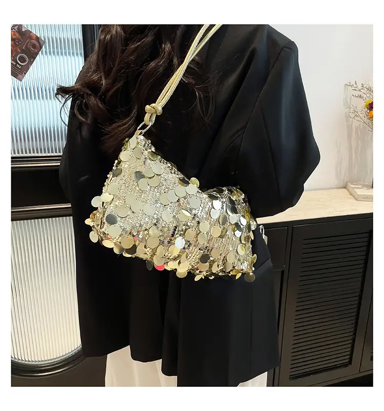 2025 New New Niche Shoulder Handbag Women's Bag Trendy Sequin Personalized Fashion Women's Bag Underarm Bag — feature 14