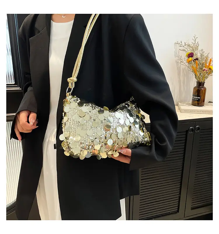 2025 New New Niche Shoulder Handbag Women's Bag Trendy Sequin Personalized Fashion Women's Bag Underarm Bag — feature 15