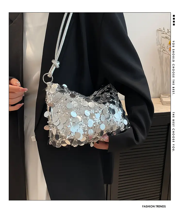 2025 New New Niche Shoulder Handbag Women's Bag Trendy Sequin Personalized Fashion Women's Bag Underarm Bag — feature 2