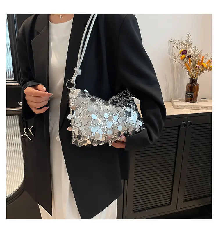 2025 New New Niche Shoulder Handbag Women's Bag Trendy Sequin Personalized Fashion Women's Bag Underarm Bag — feature 22