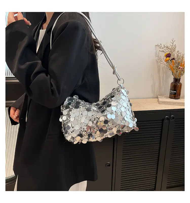 2025 New New Niche Shoulder Handbag Women's Bag Trendy Sequin Personalized Fashion Women's Bag Underarm Bag — feature 23